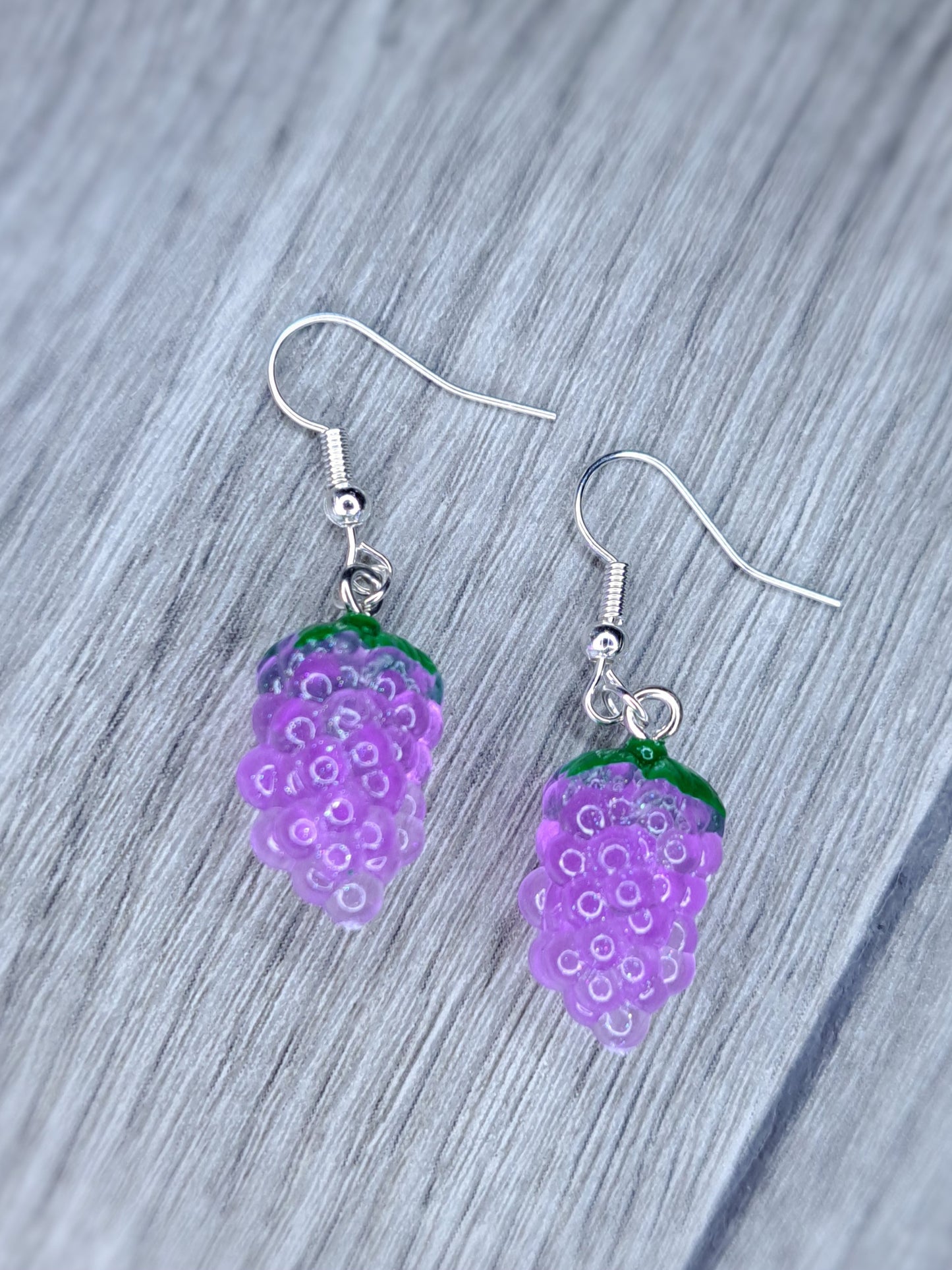 Grape stainless steel dangle earrings