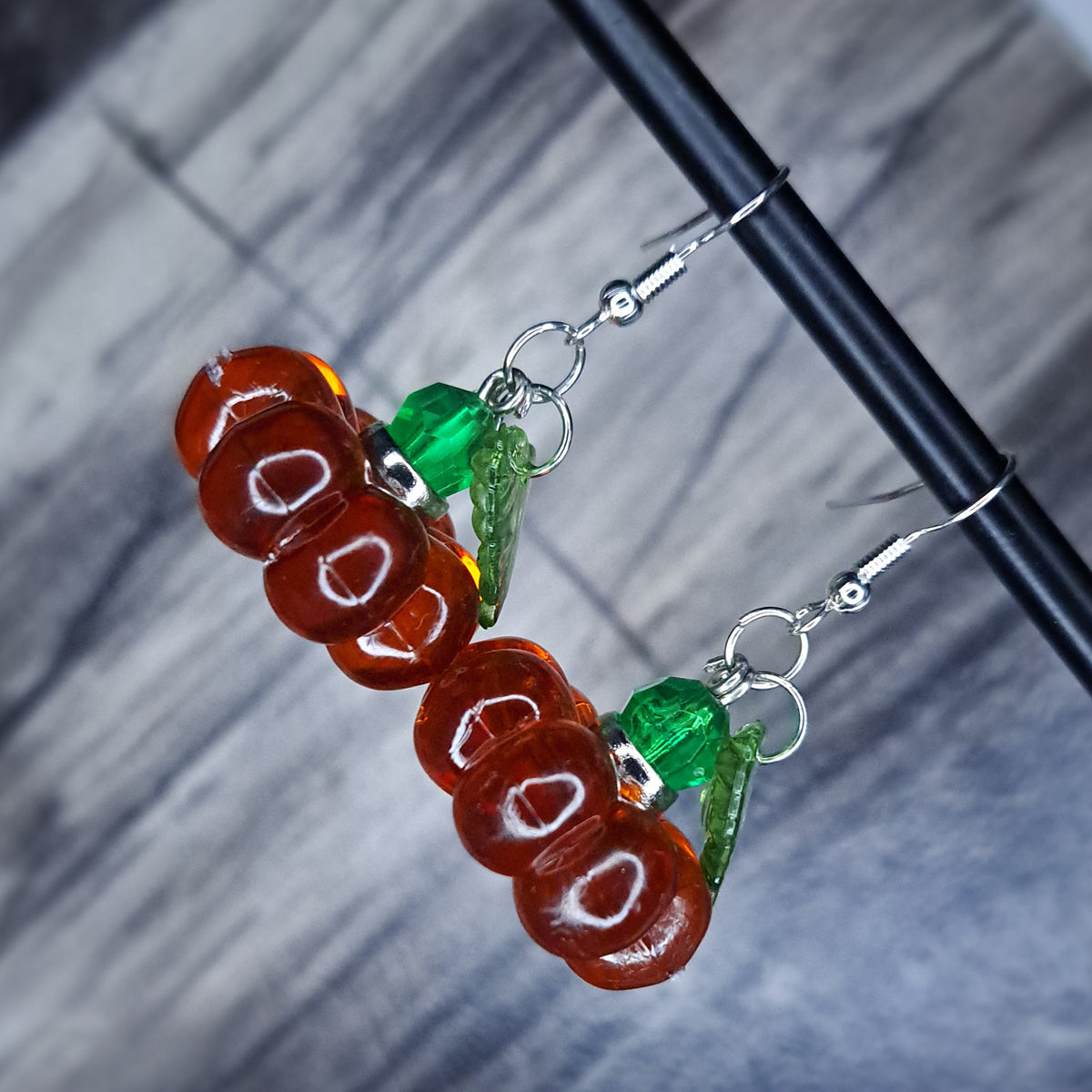 Auburn pumpkin stainless steel earrings