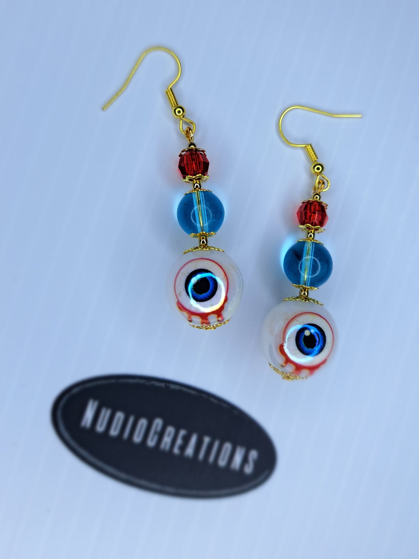 Eyeball stainless steel drop dangle earrings
