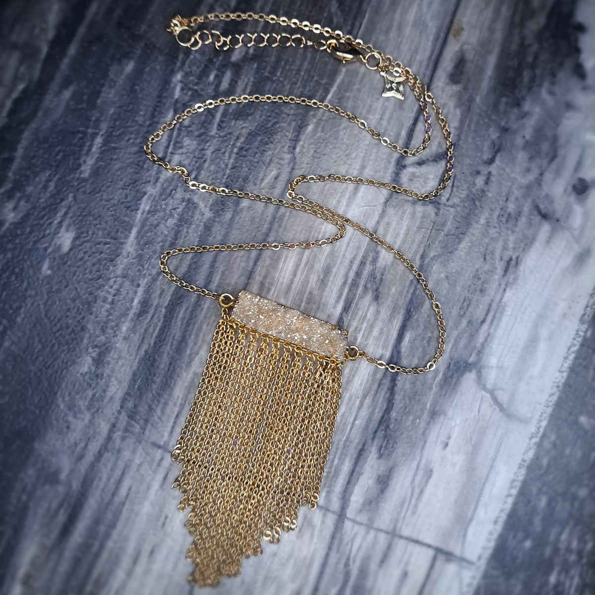 Gold crystal necklace