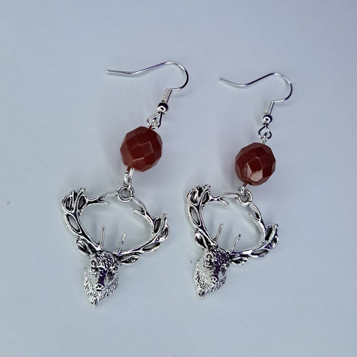 Reindeer charm stainless steel earrings