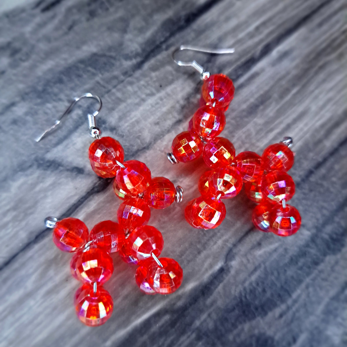 Red balloon dog earrings