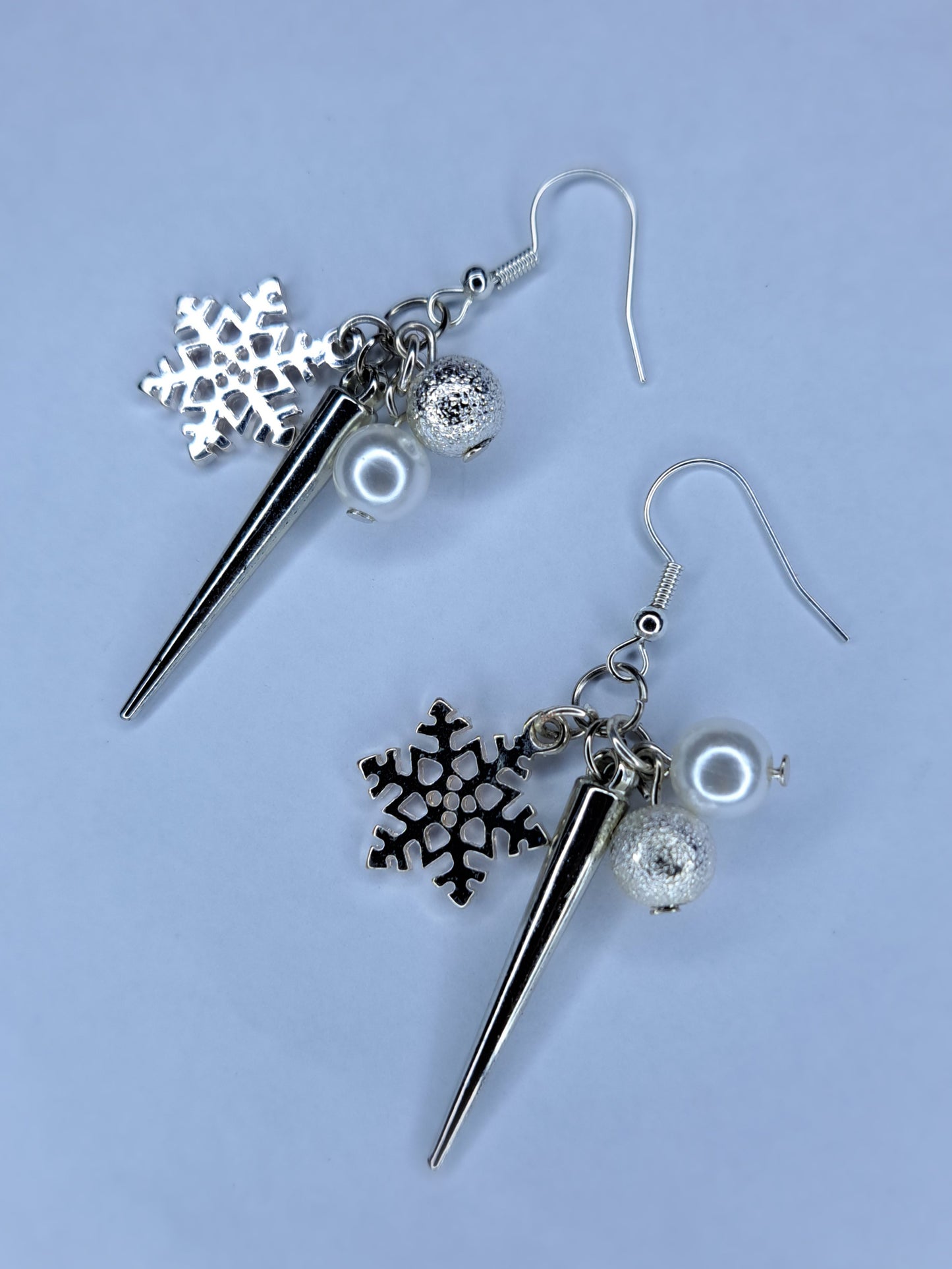 Snowflake charms stainless steel earrings
