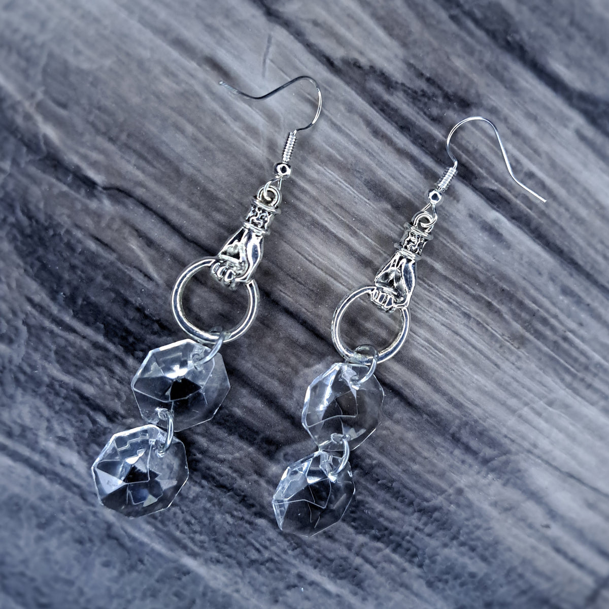 Glass Charm stainless steel earrings