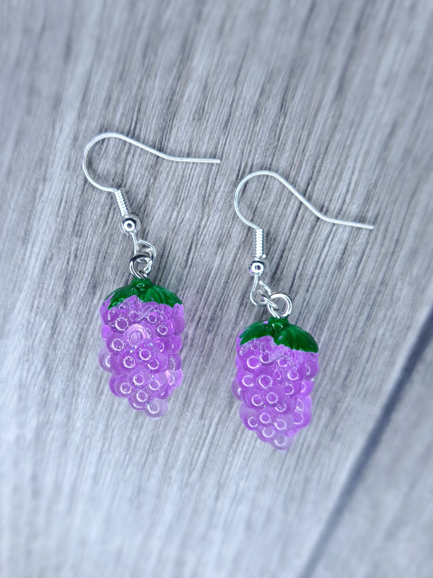 Grape stainless steel dangle earrings