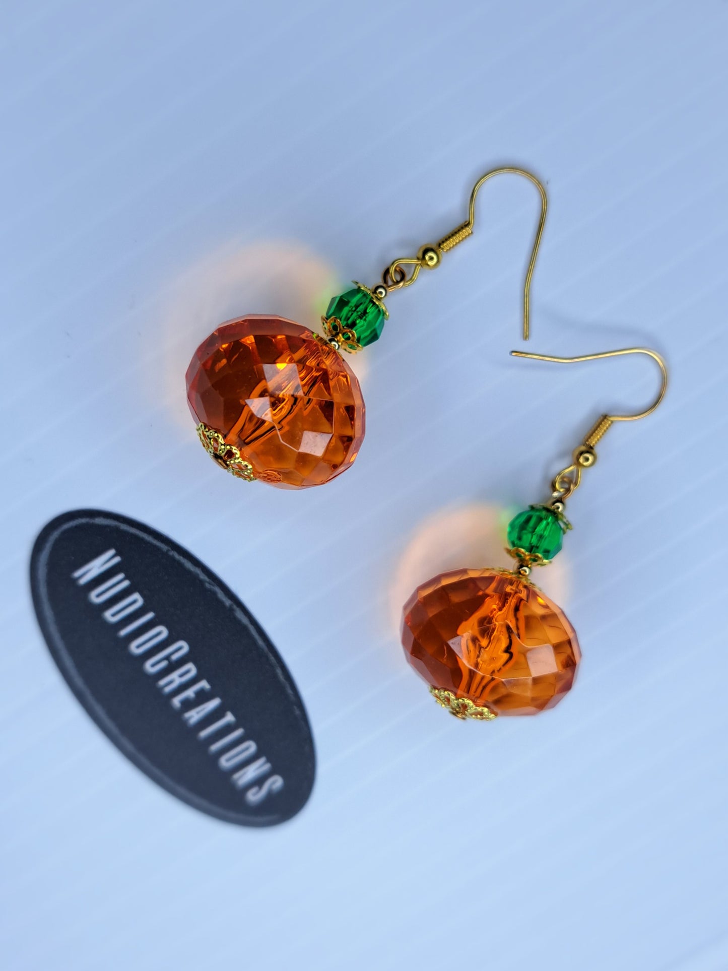 Candy pumpkin gold to e stainless steel earrings