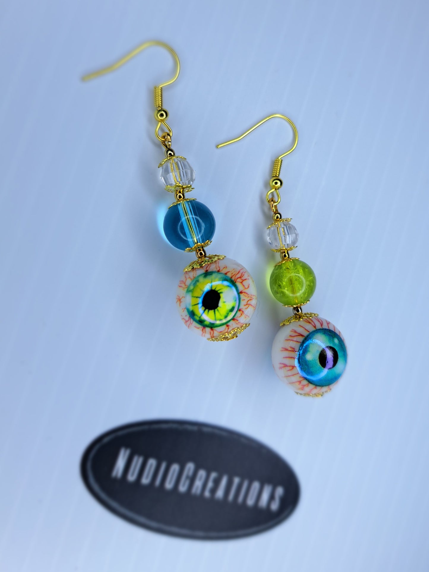 Eyeball stainless steel drop dangle earrings