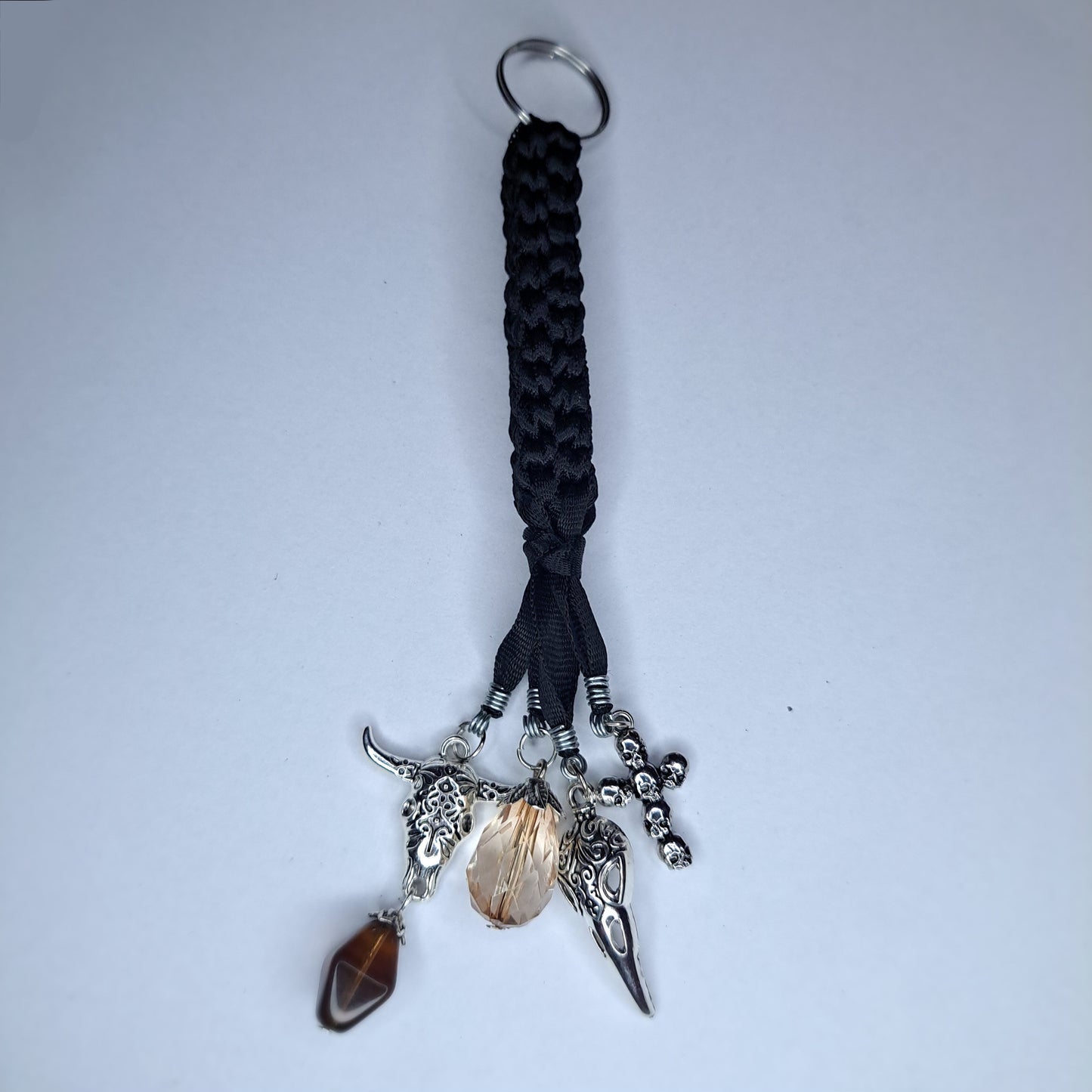 Braided charm keychain
