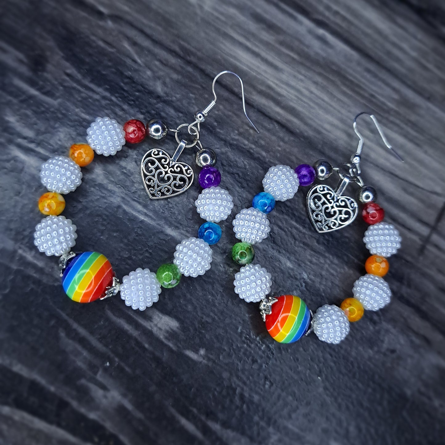Rainbow stainless steel earring