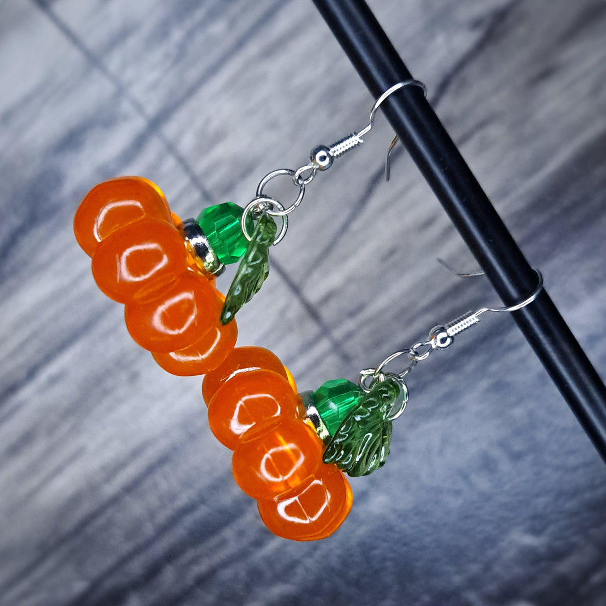 Orange pumpkin stainless steel earrings