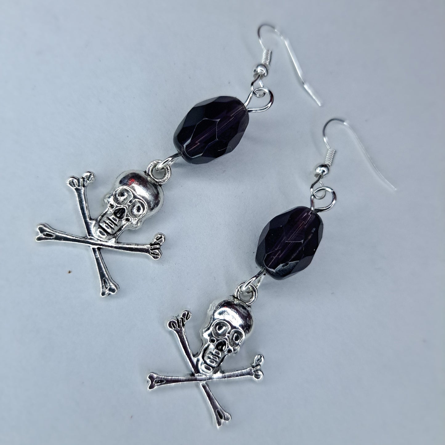 cross bones Charm stainless steel earrings