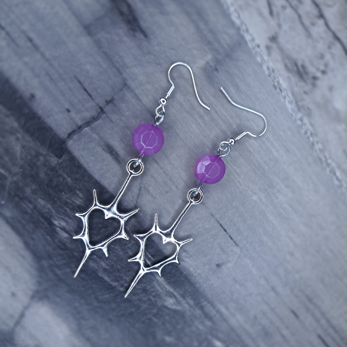 Heart charm Stainless steel earrings