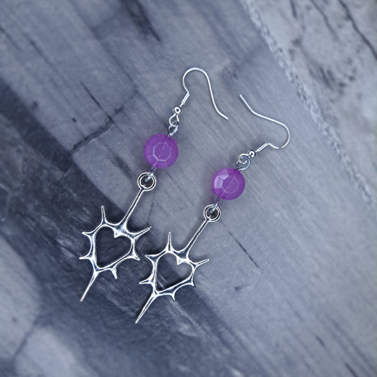 Heart charm Stainless steel earrings