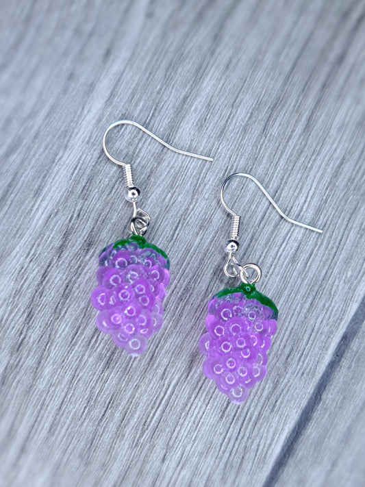 Grape stainless steel dangle earrings