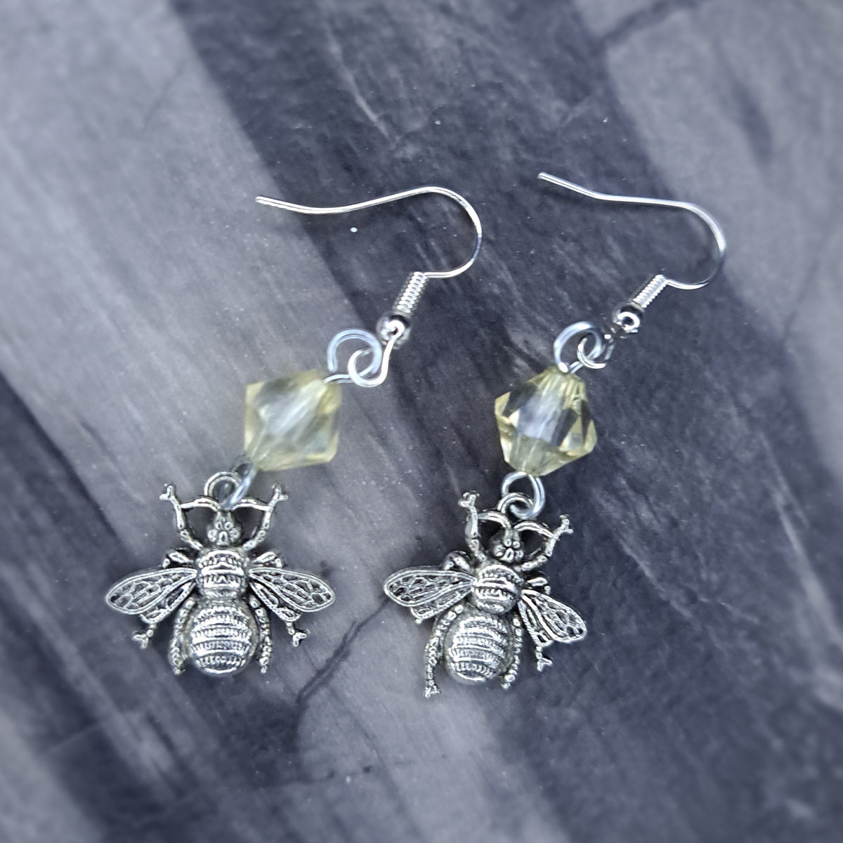 bee charm Stainless steel earrings