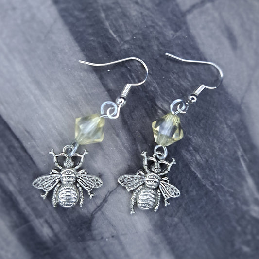 bee charm Stainless steel earrings