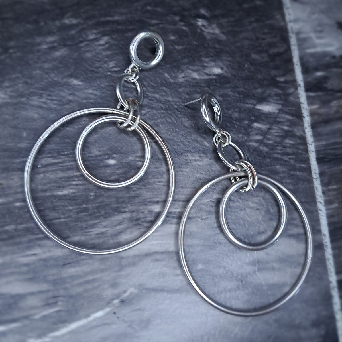 Vintage silver hoop earrings