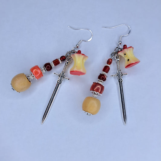 Apple charm s925 sterling silver earrings