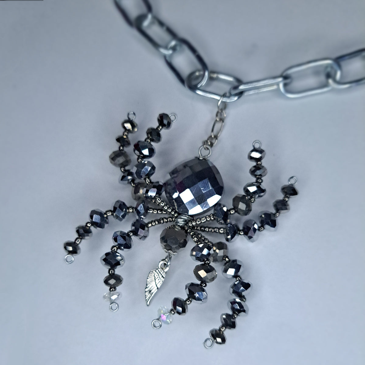 Silver Spider stainless steel chain choker