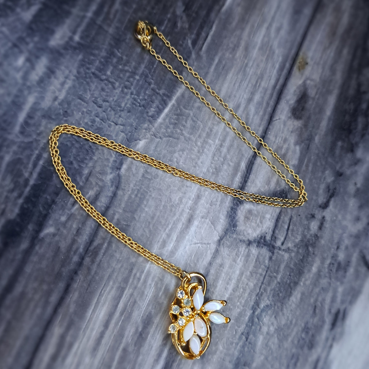 Gold opal necklace
