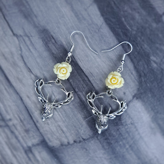 elk charm Stainless steel earrings