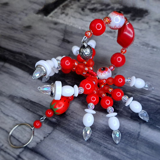 Red eye Beaded scorpion keychain