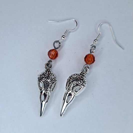 Bird skull Charm stainless steel earrings