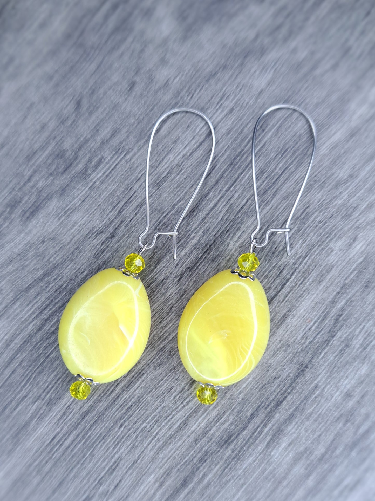 Colorful beaded stainless steel earrings