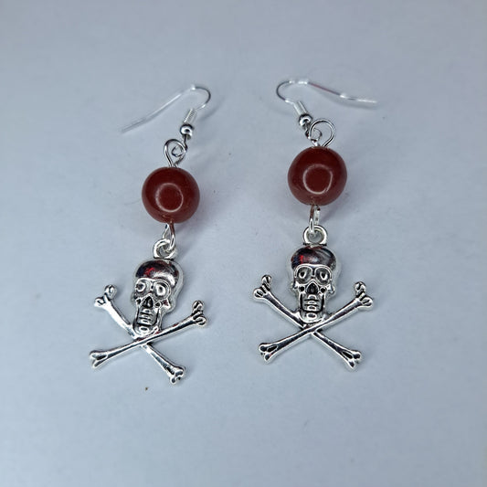 cross bones Charm stainless steel earrings