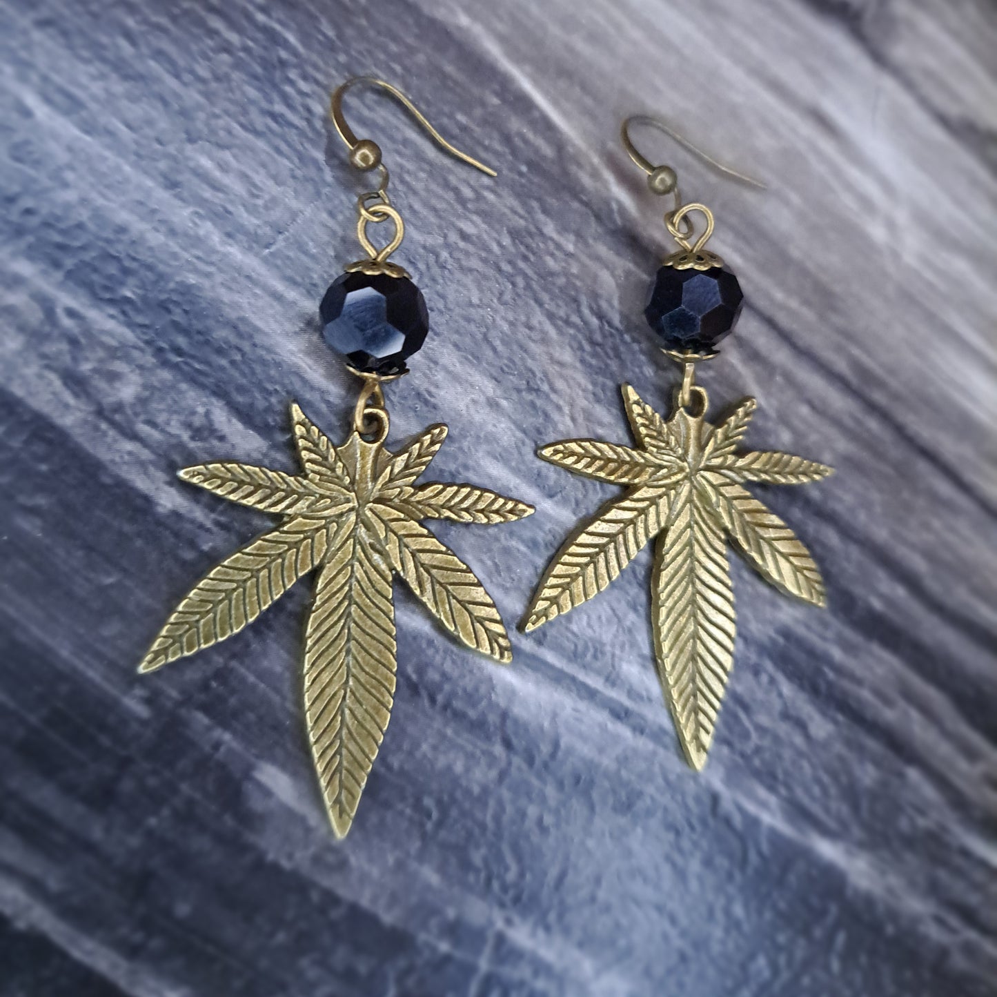Bronze leaf Charm stainless steel earrings