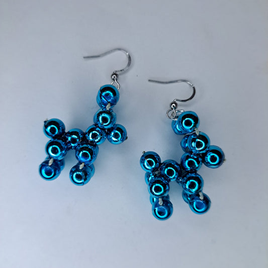 Blue balloon dog earrings earrings