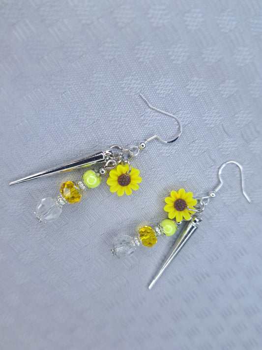 Yellow charm s925 sterling silver earrings