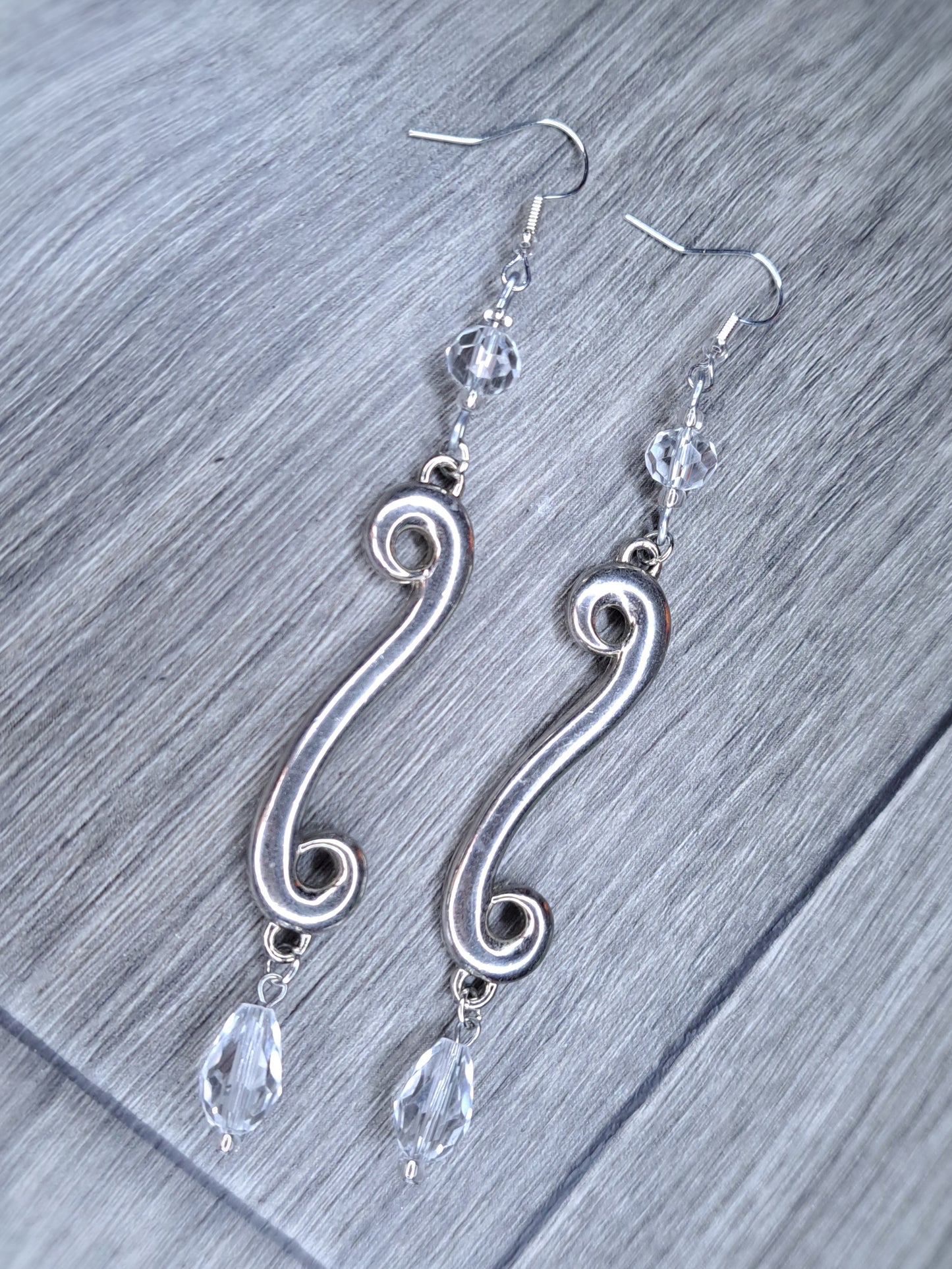 Clear Stainless steel glass crystal earrings