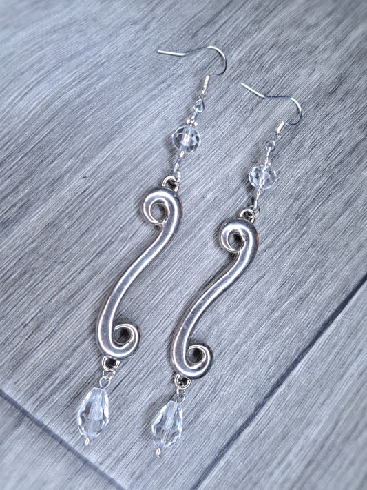 Clear Stainless steel glass crystal earrings