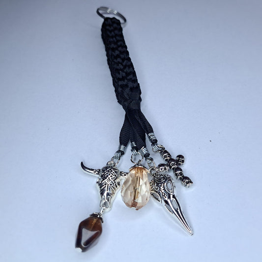 Braided charm keychain