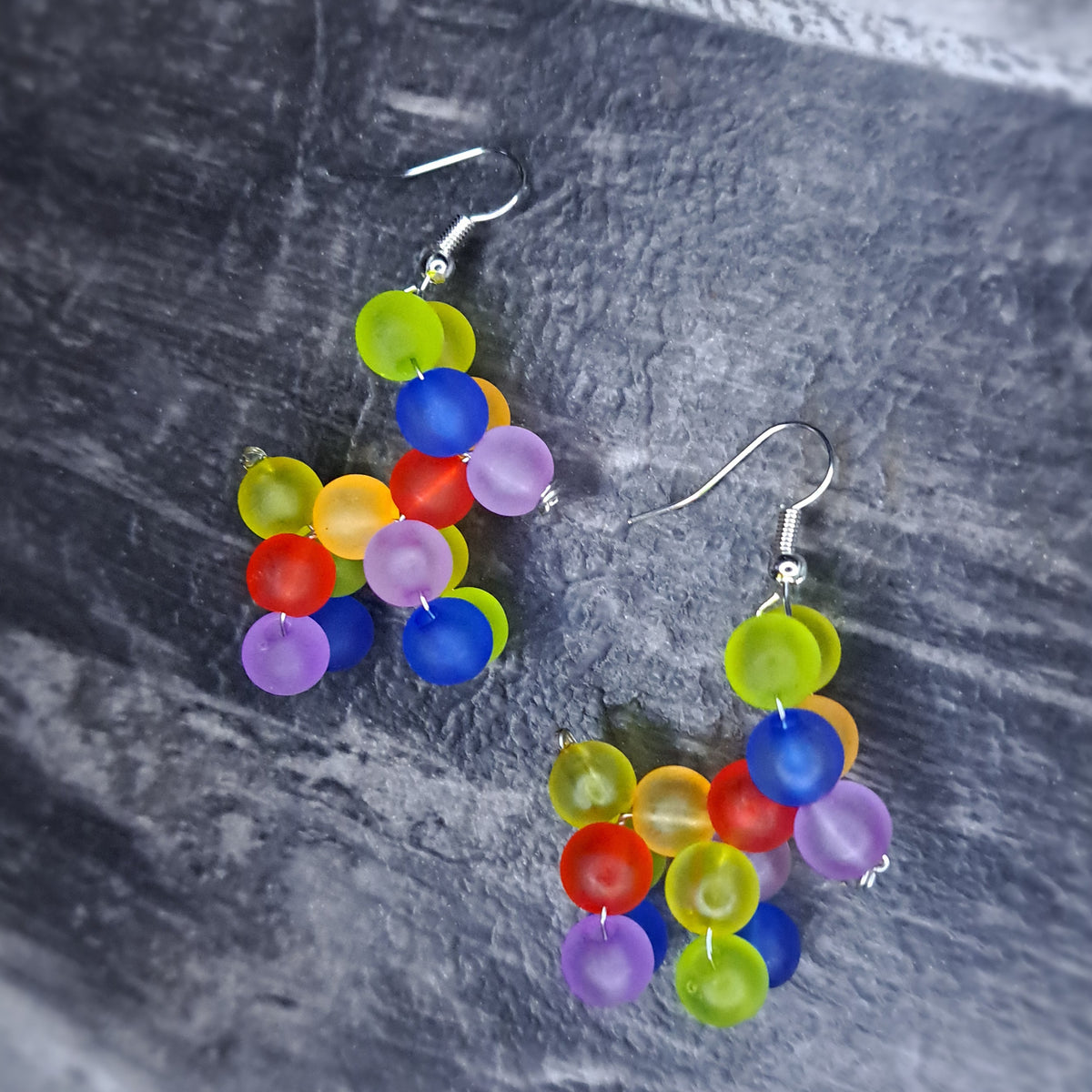 Custom Beaded spider keychain & 2 pair of earrings