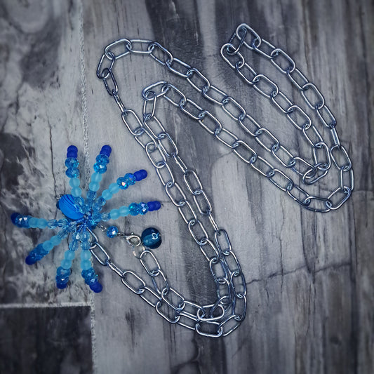 Blue Beaded spider body chain 5ft