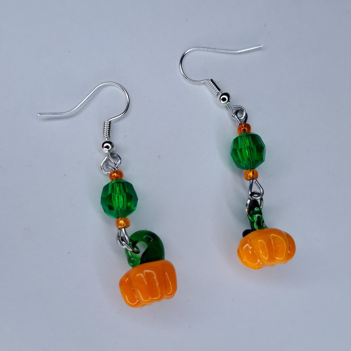 orange pumpkin glass fruit Stainless steel earrings