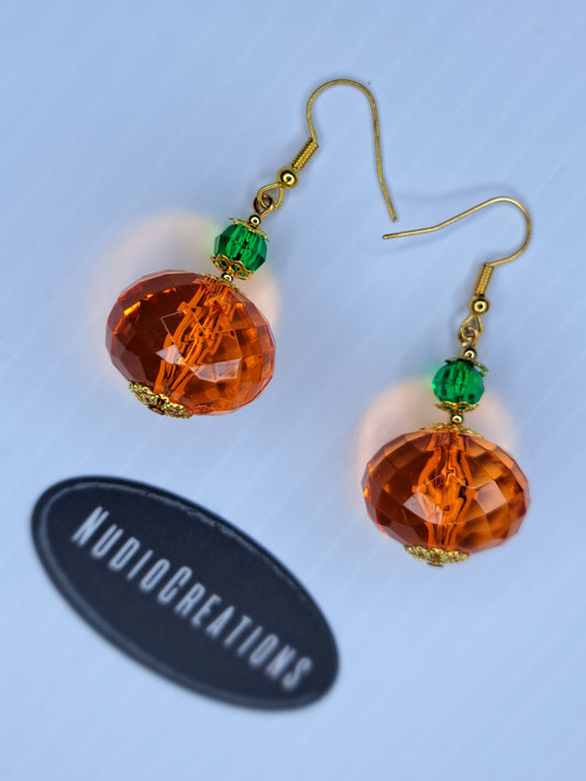 Candy pumpkin gold to e stainless steel earrings