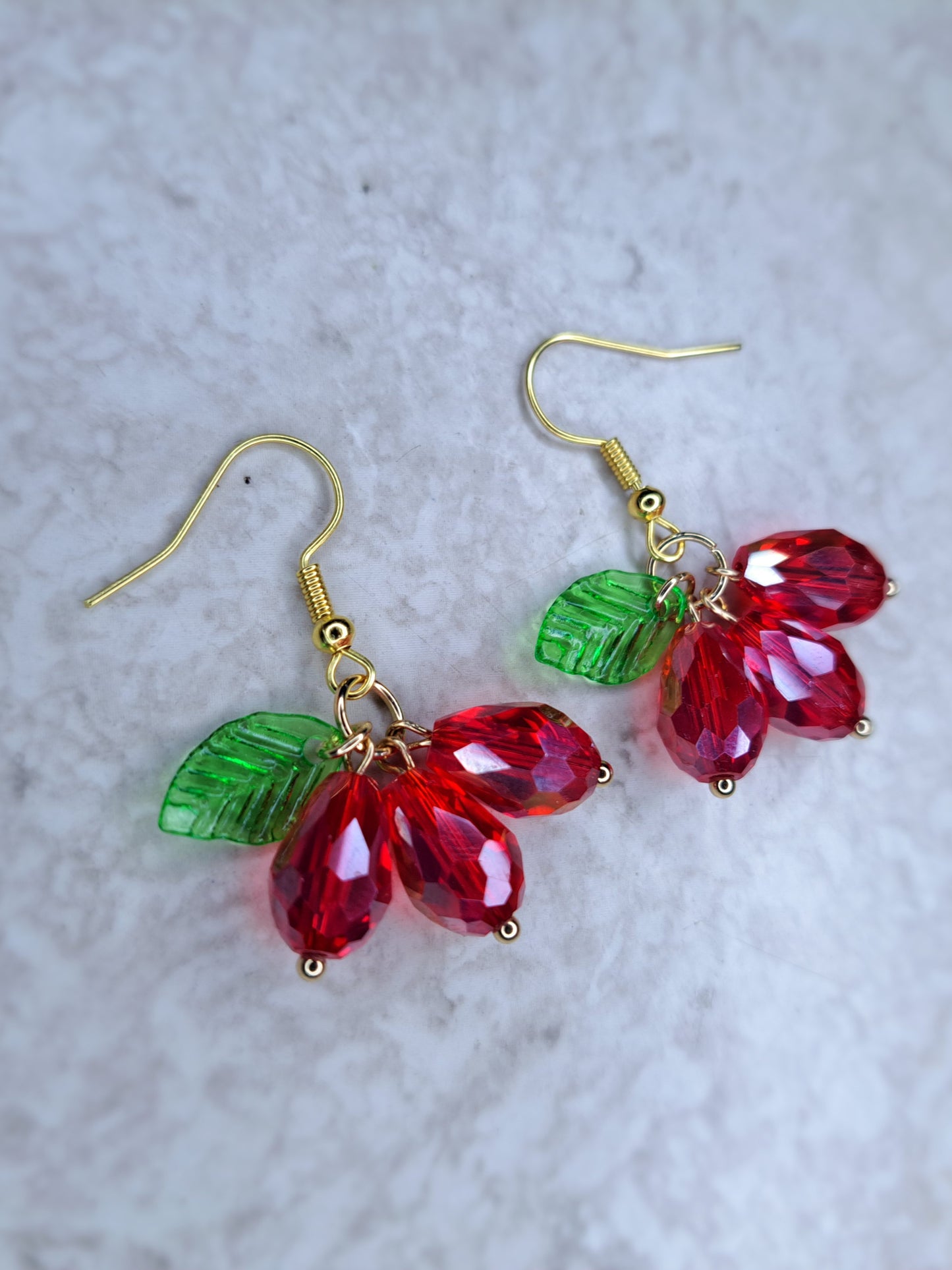 Pomegranate seed earrings stainless steel gold