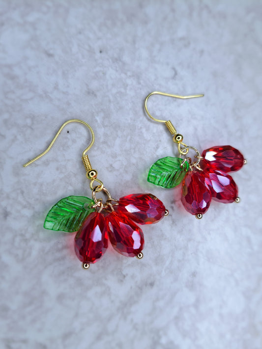 Pomegranate seed earrings stainless steel gold