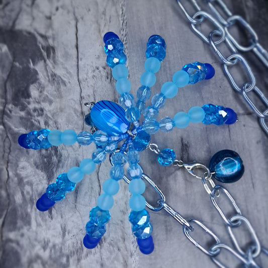 Blue Beaded spider body chain 5ft