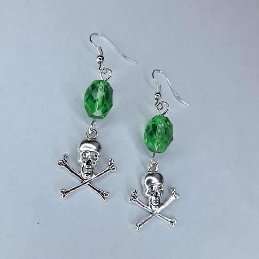 cross bones Charm stainless steel earrings