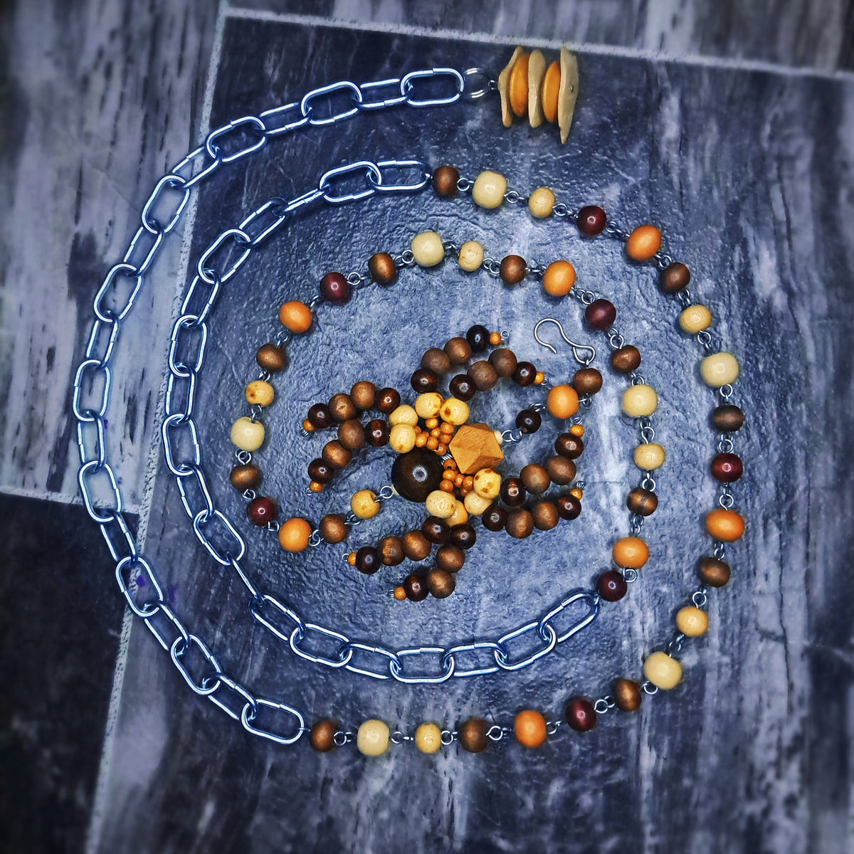 Wooden Beaded spider body chain 5ft