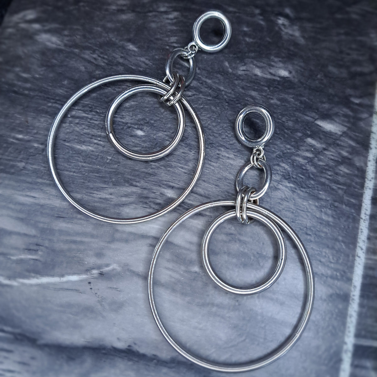 Vintage silver hoop earrings