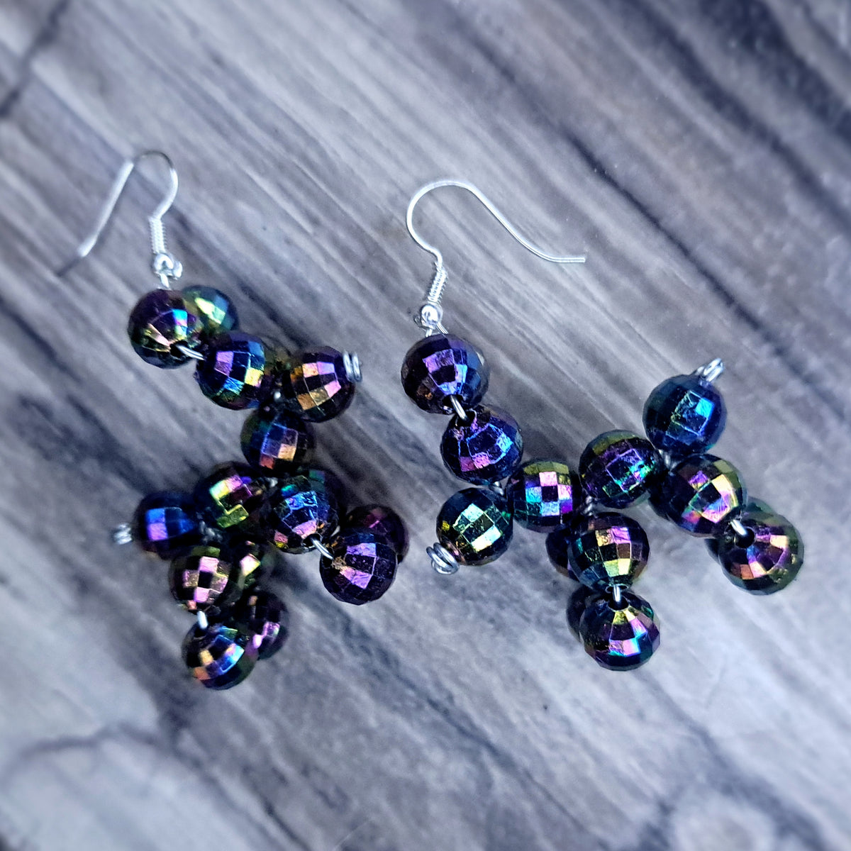 Black balloon dog earrings