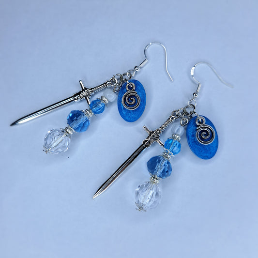Sky blue charm s925 sterling silver earrings