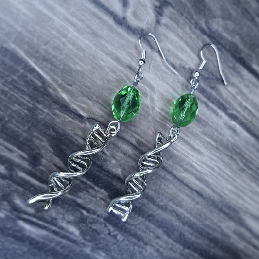 DNA charm stainless steel earrings