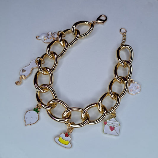 gold chain charm bracelet