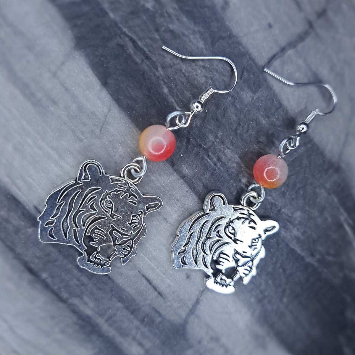 Tiger charm Stainless steel earrings
